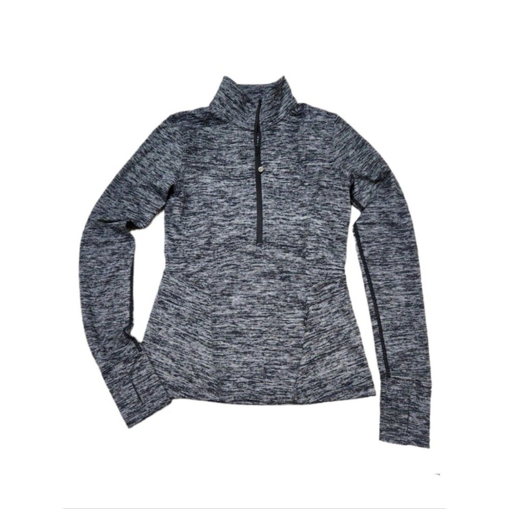 Lululemon Gray Running 1/2 Zip Longsleeve Top Shirts Pullover Side Zip Pocket 4